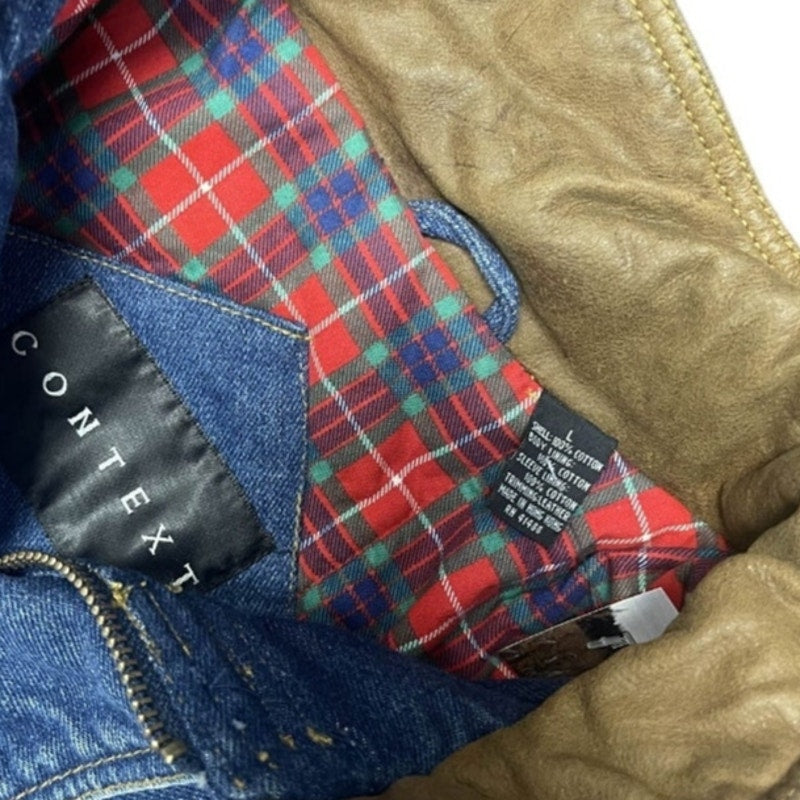 Vintage Context Men’s Denim Jacket with Plaid Lining