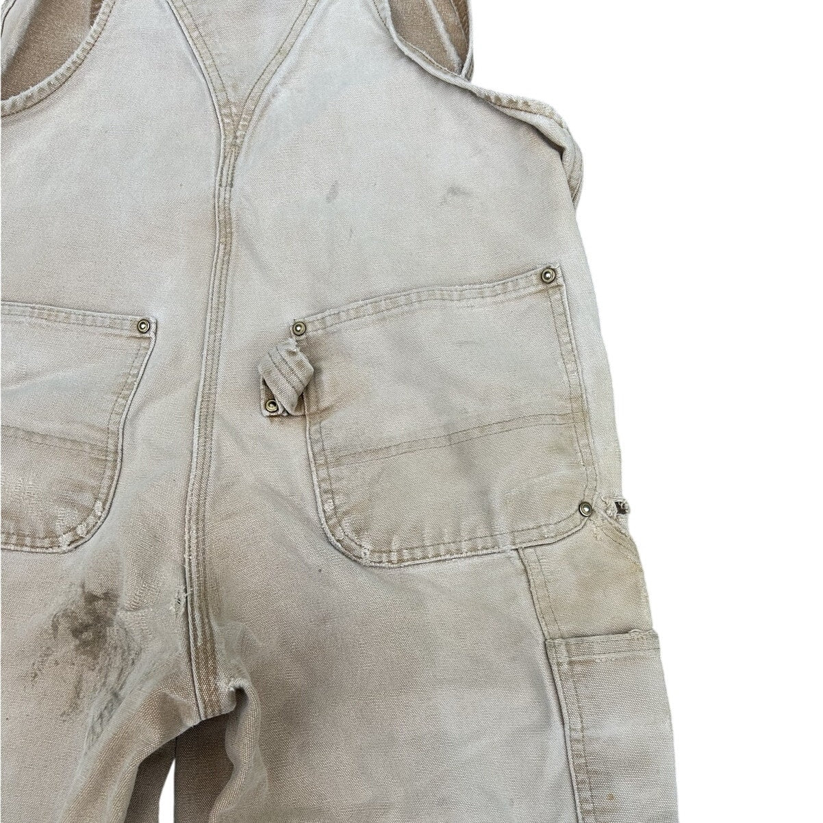 Distressed Carhartt Double Knee Bib Overalls