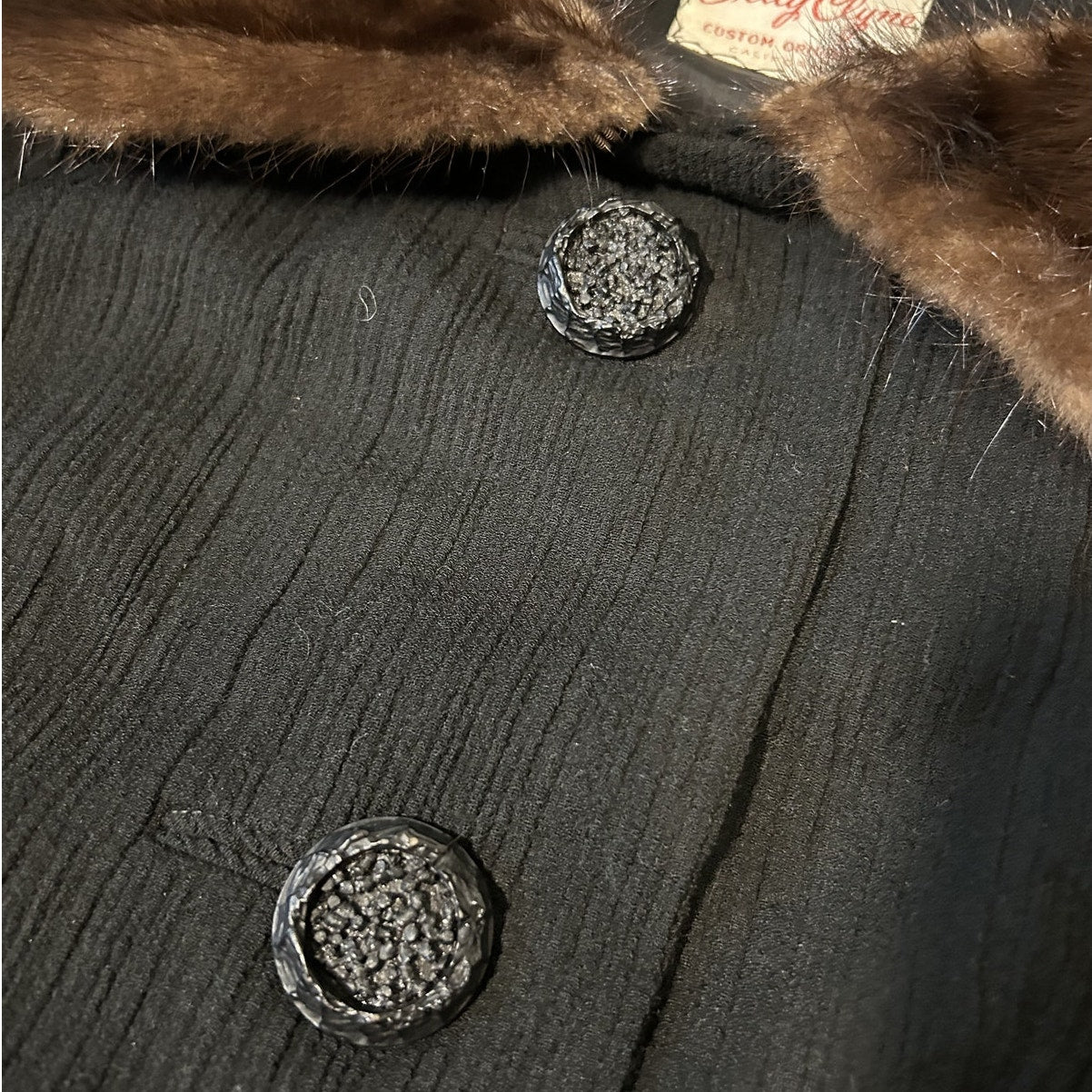 Women’s Vintage Betty Clyne Custom Originals Fur Collar Midi Coat