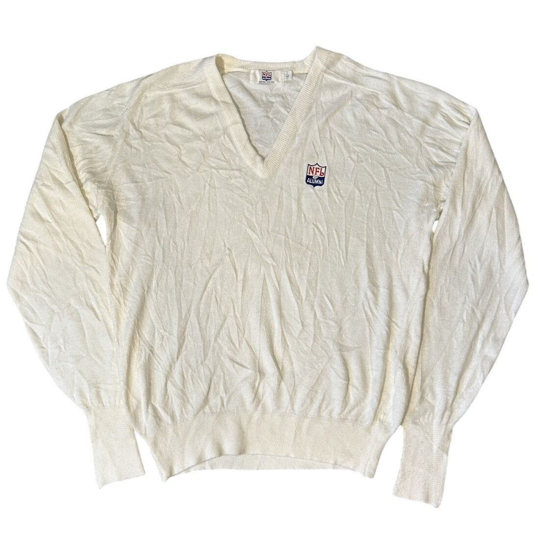 NFL Alumni Embroidered Shield V Neck Golf Sweater