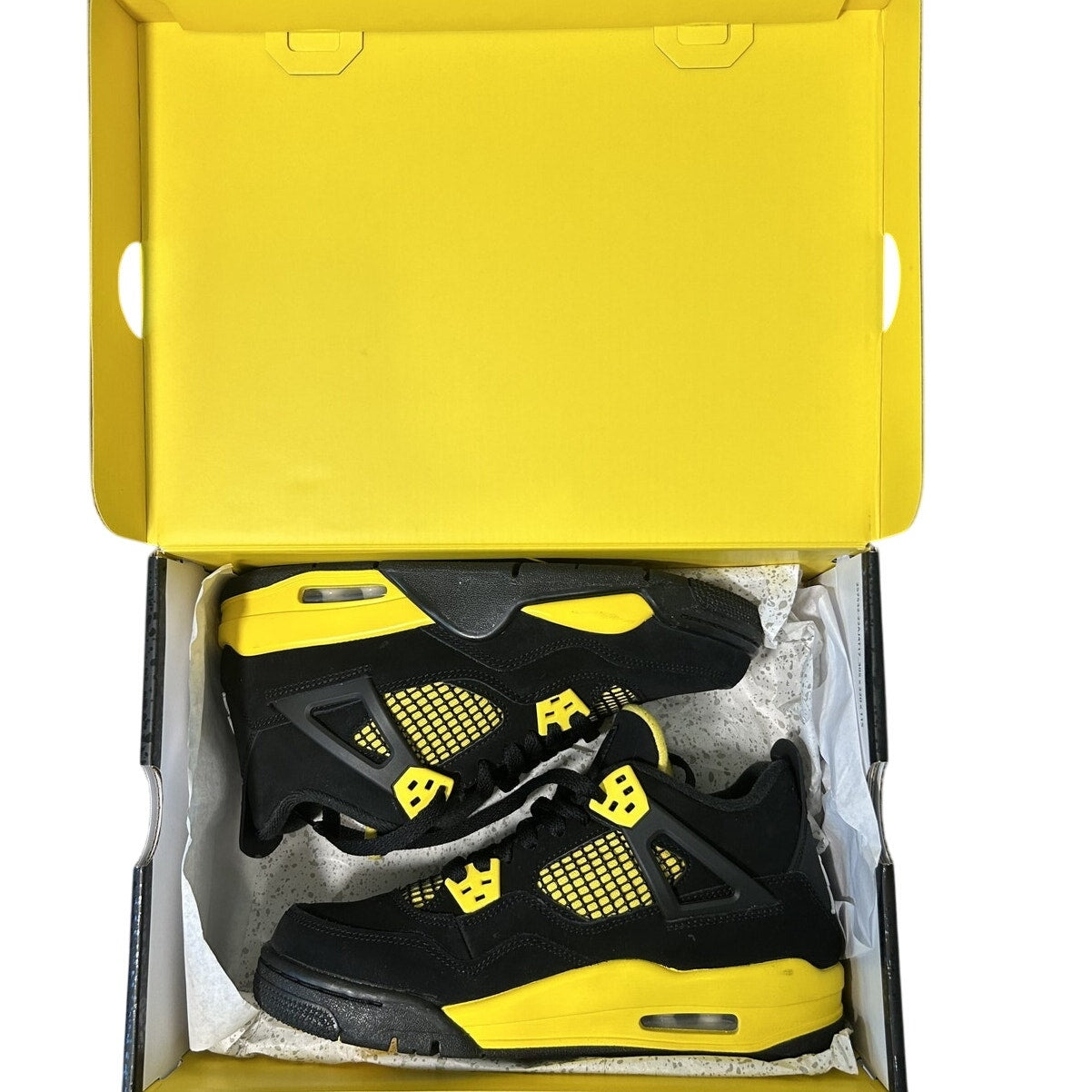 Air Jordan 4 Retro Thunder Black Tour Yellow with Box