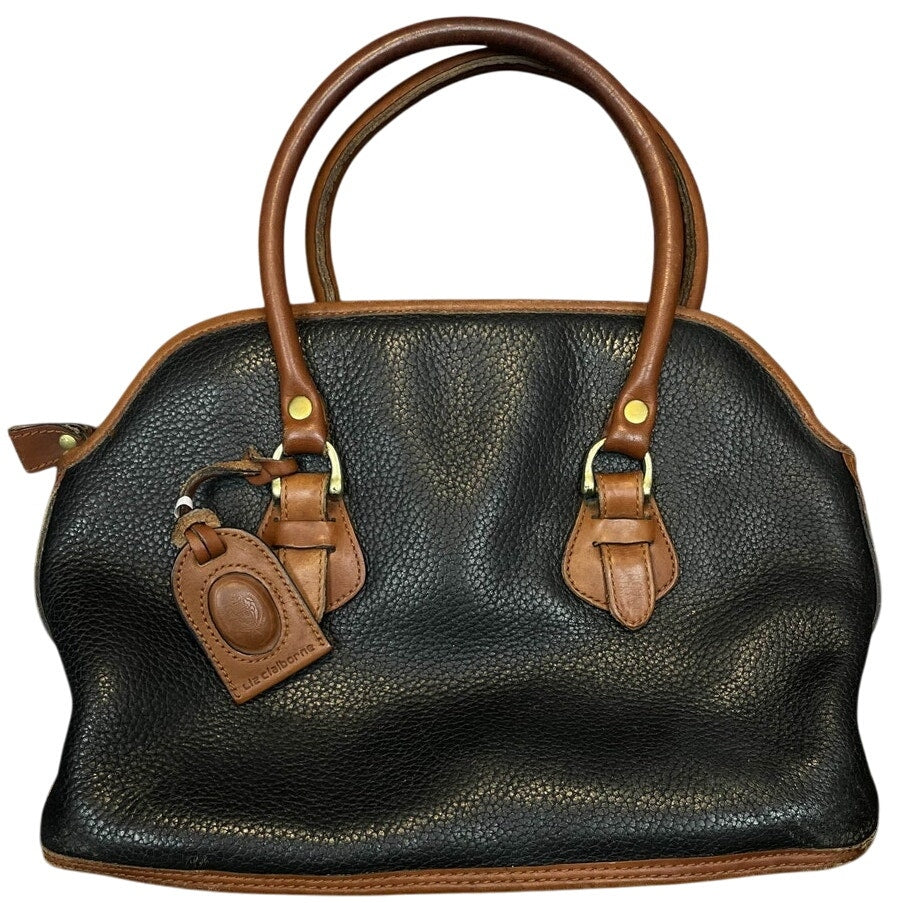 Vintage Liz Claiborne Pebbled Black and Brown Handbag