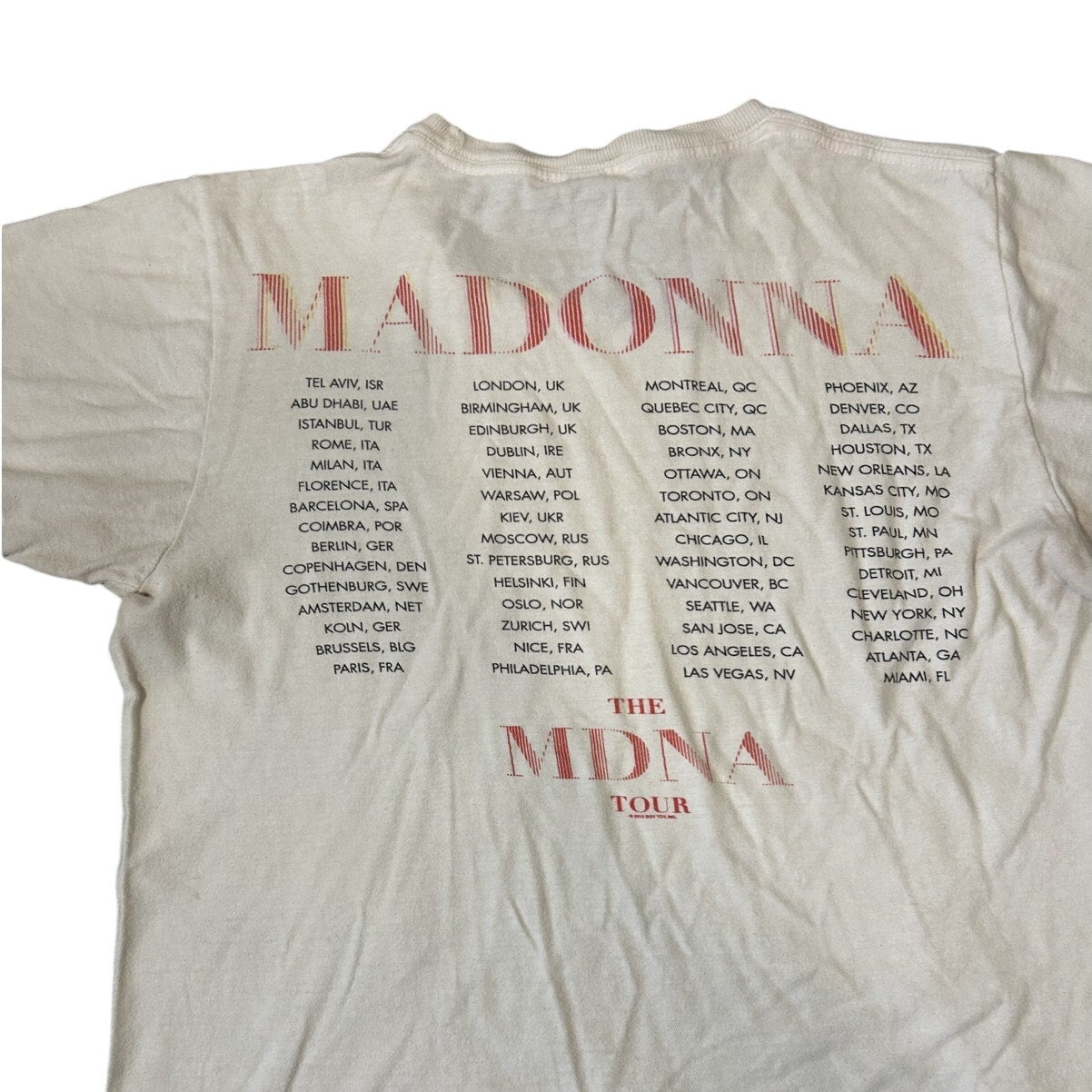 Madonna 2012 MDNA Tour T-shirt