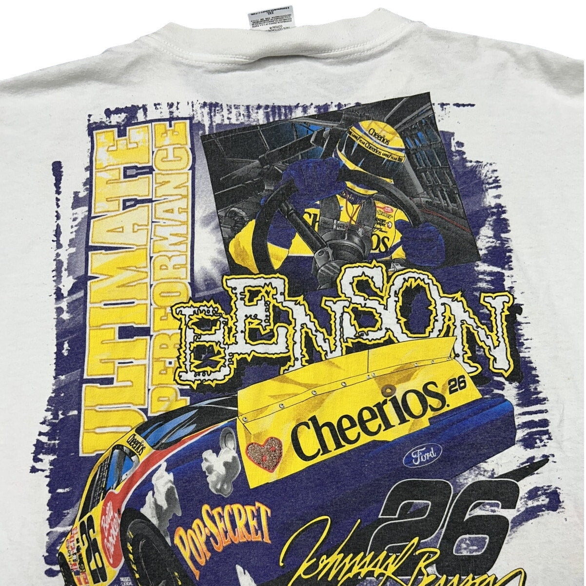 Vintage Tultex 1999 Johnny Benson NASCAR Front/Back Print T-shirt