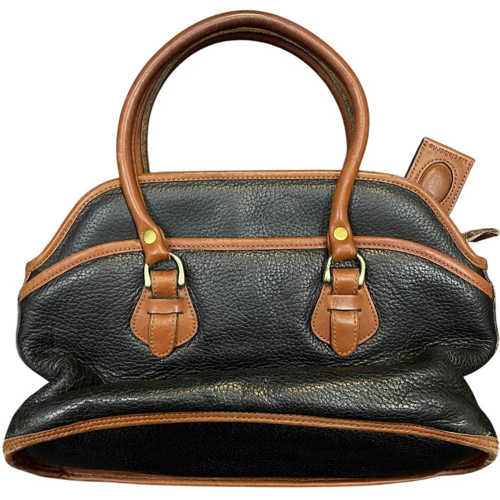Vintage Liz Claiborne Pebbled Black and Brown Handbag