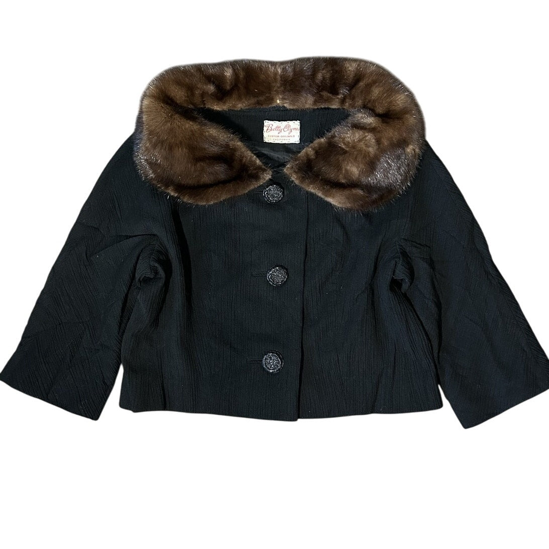 Women’s Vintage Betty Clyne Custom Originals Fur Collar Midi Coat
