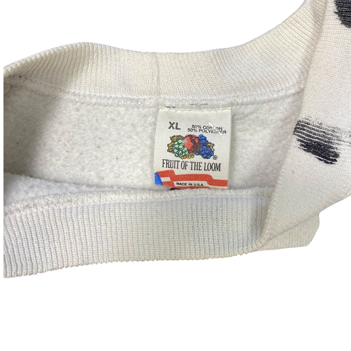Multi Color Fruit of Loom White Sweatshirt
