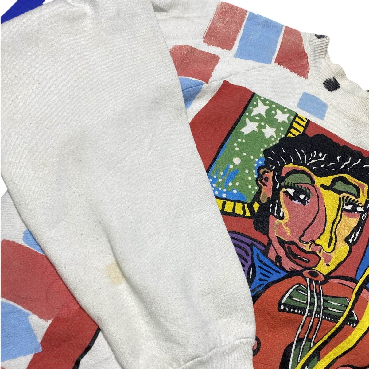Multi Color Fruit of Loom White Sweatshirt
