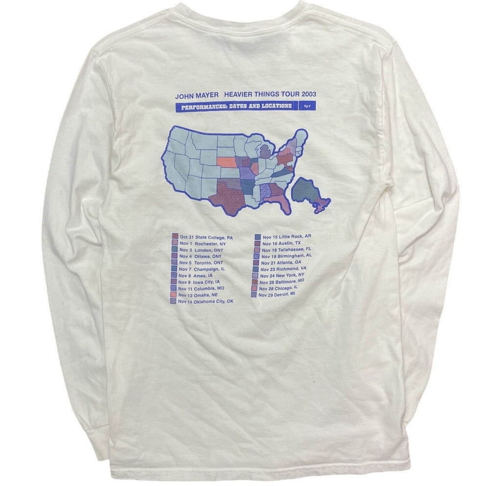 Hanes John Mayer Heavier Things Tour Merch Longsleeve