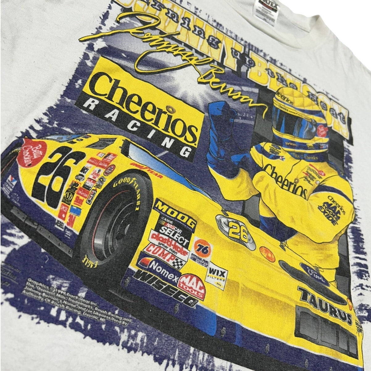 Vintage Tultex 1999 Johnny Benson NASCAR Front/Back Print T-shirt