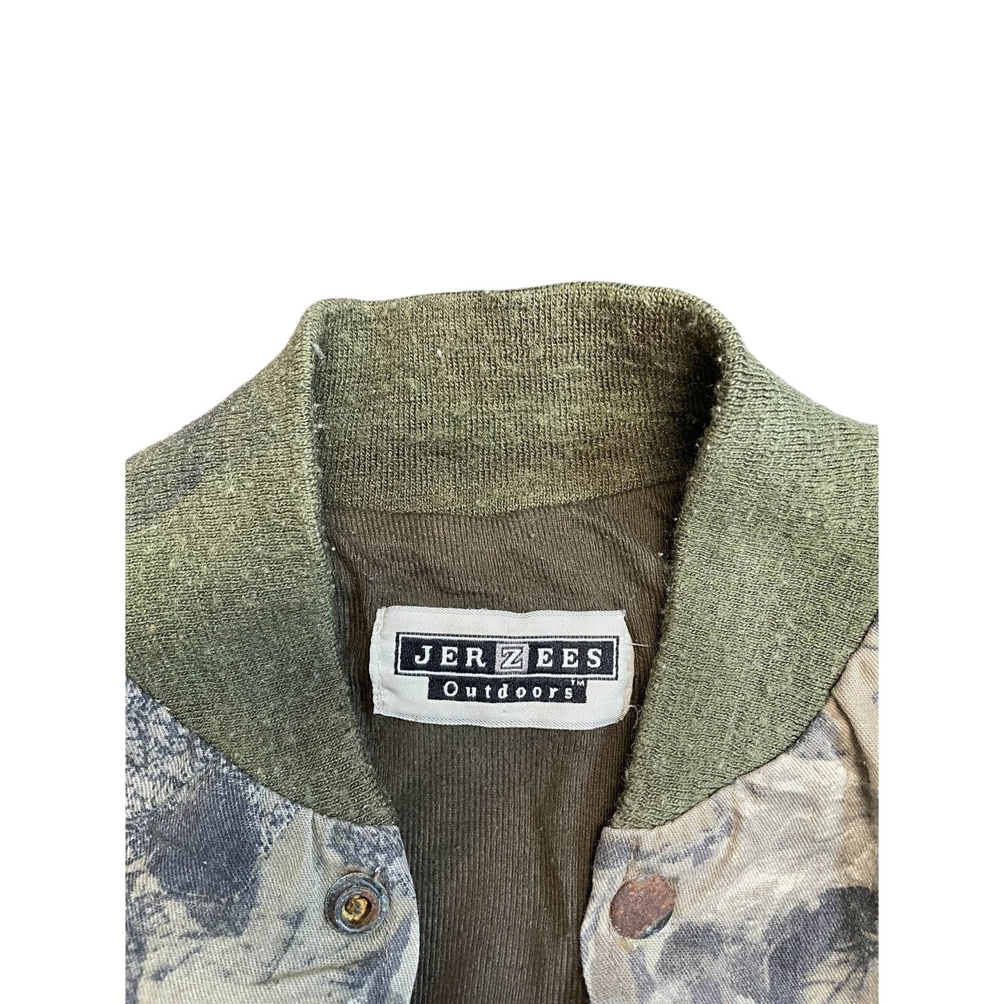 Vintage Men's JERZEES Mossy Oak Bomber Jacket Green Camouflage
