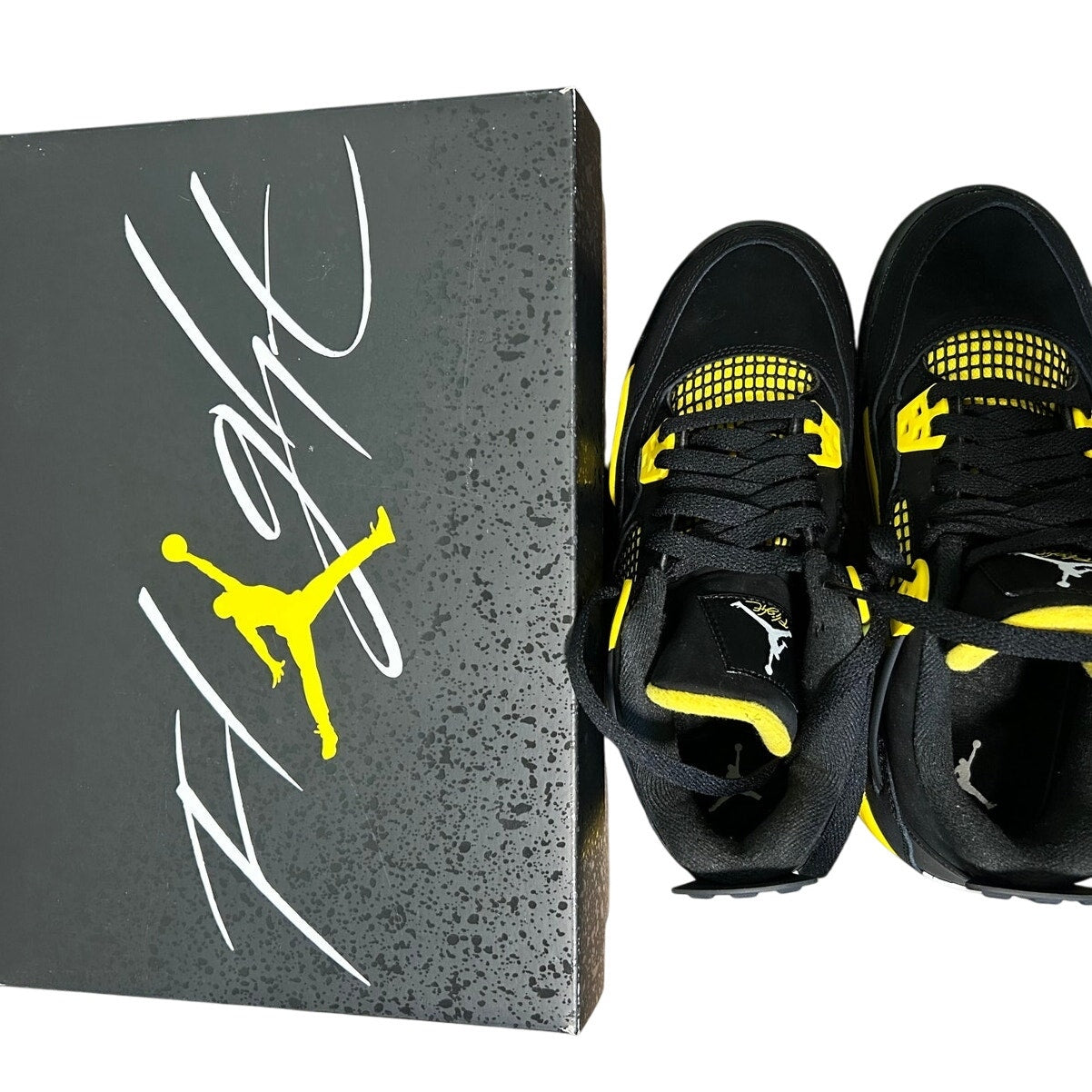 Air Jordan 4 Retro Thunder Black Tour Yellow with Box