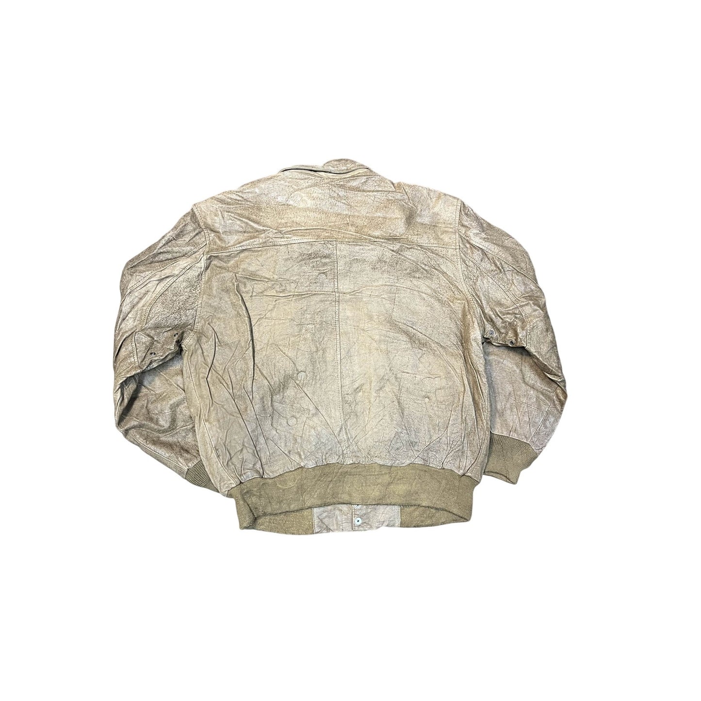 Vintage Distressed Leather Bomber Jacket