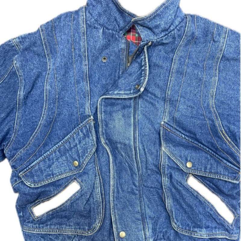 Vintage Context Men’s Denim Jacket with Plaid Lining