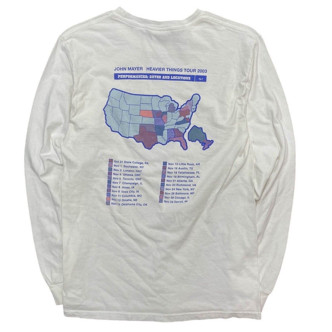 Hanes John Mayer Heavier Things Tour Merch Longsleeve