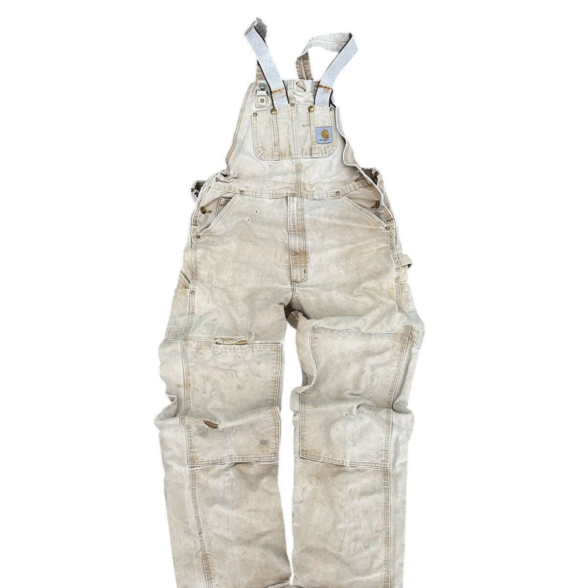 Distressed Carhartt Double Knee Bib Overalls