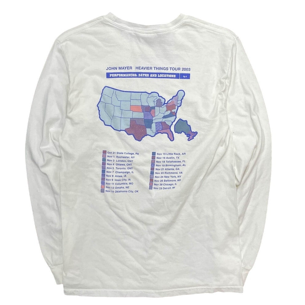 Hanes John Mayer Heavier Things Tour Merch Longsleeve