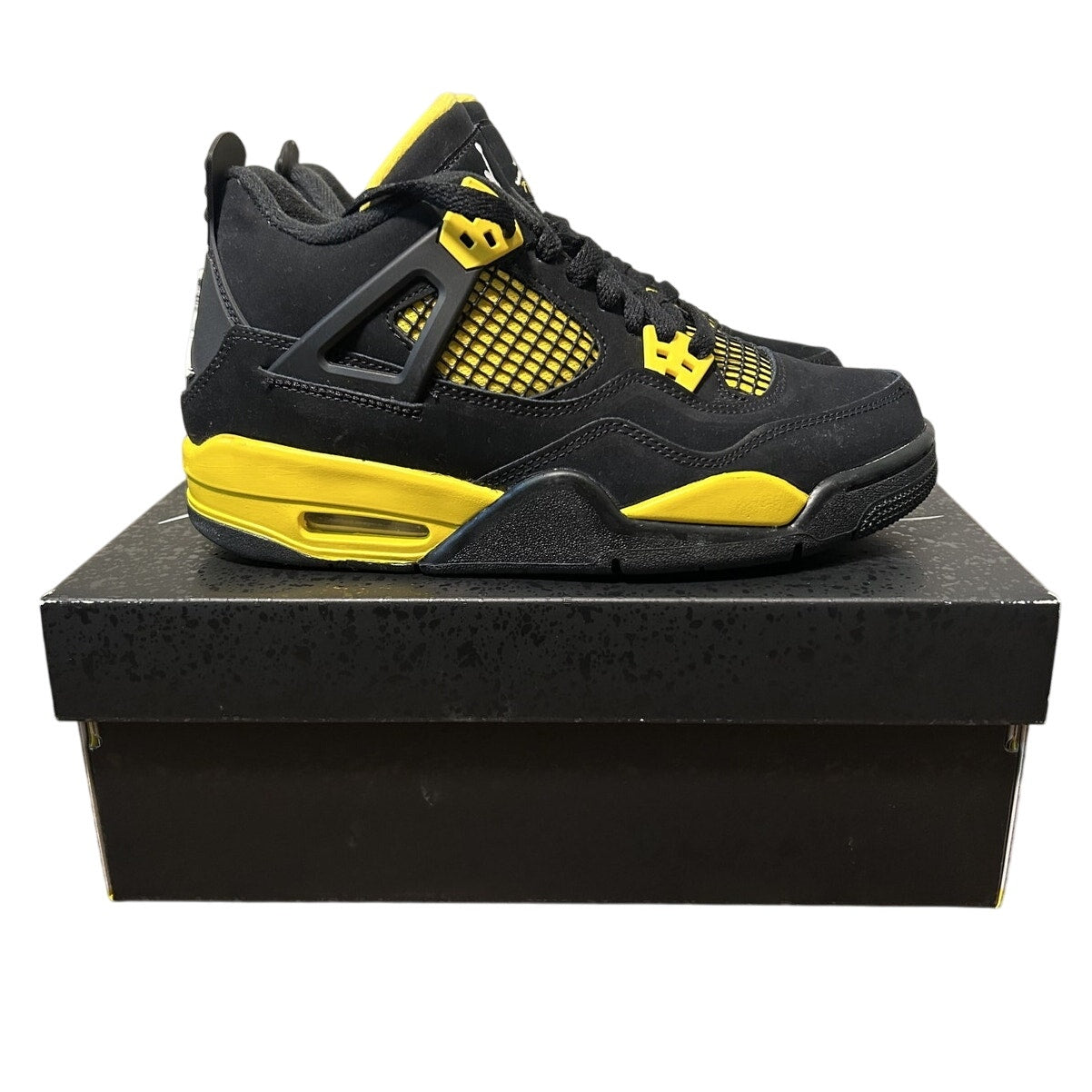 Air Jordan 4 Retro Thunder Black Tour Yellow with Box