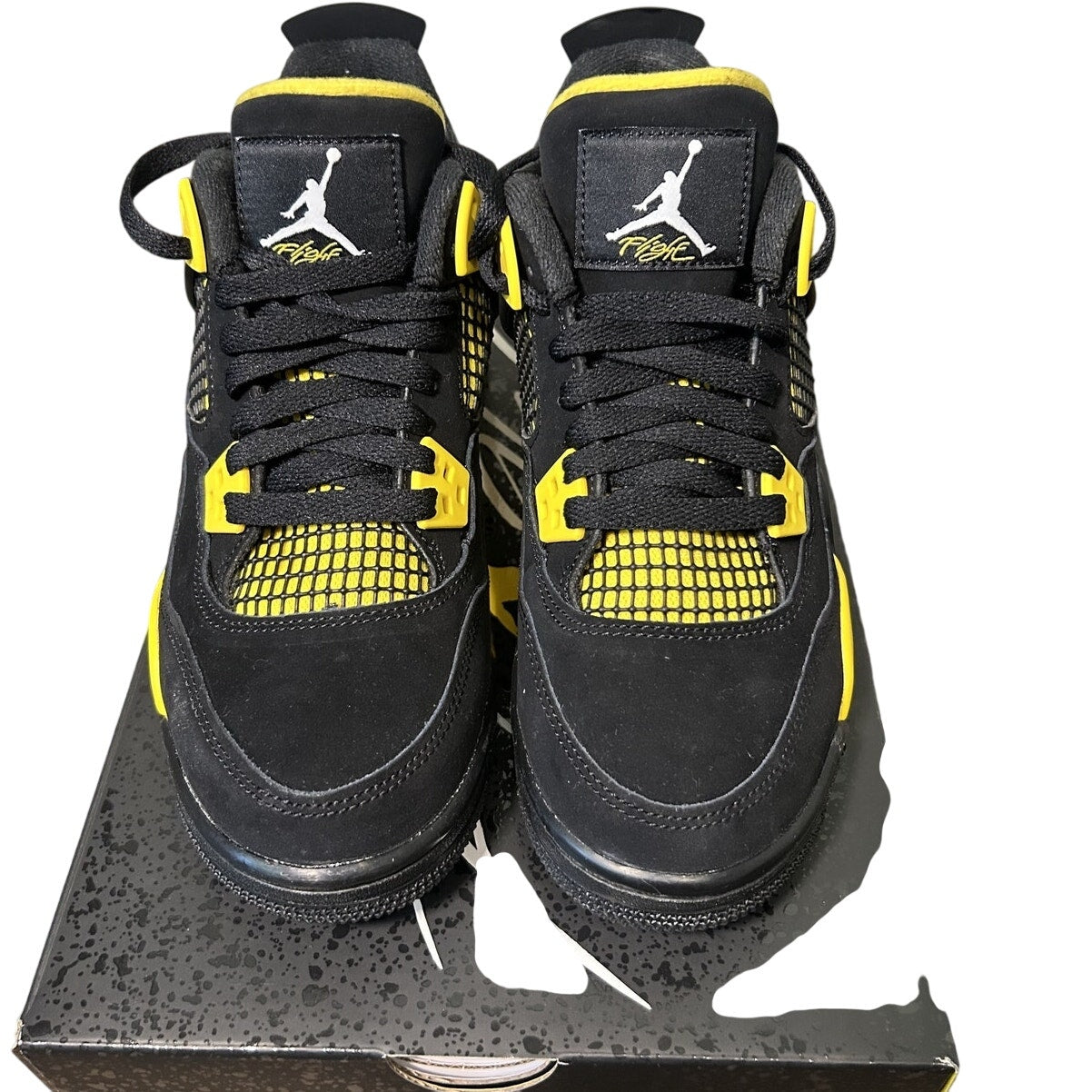 Air Jordan 4 Retro Thunder Black Tour Yellow with Box
