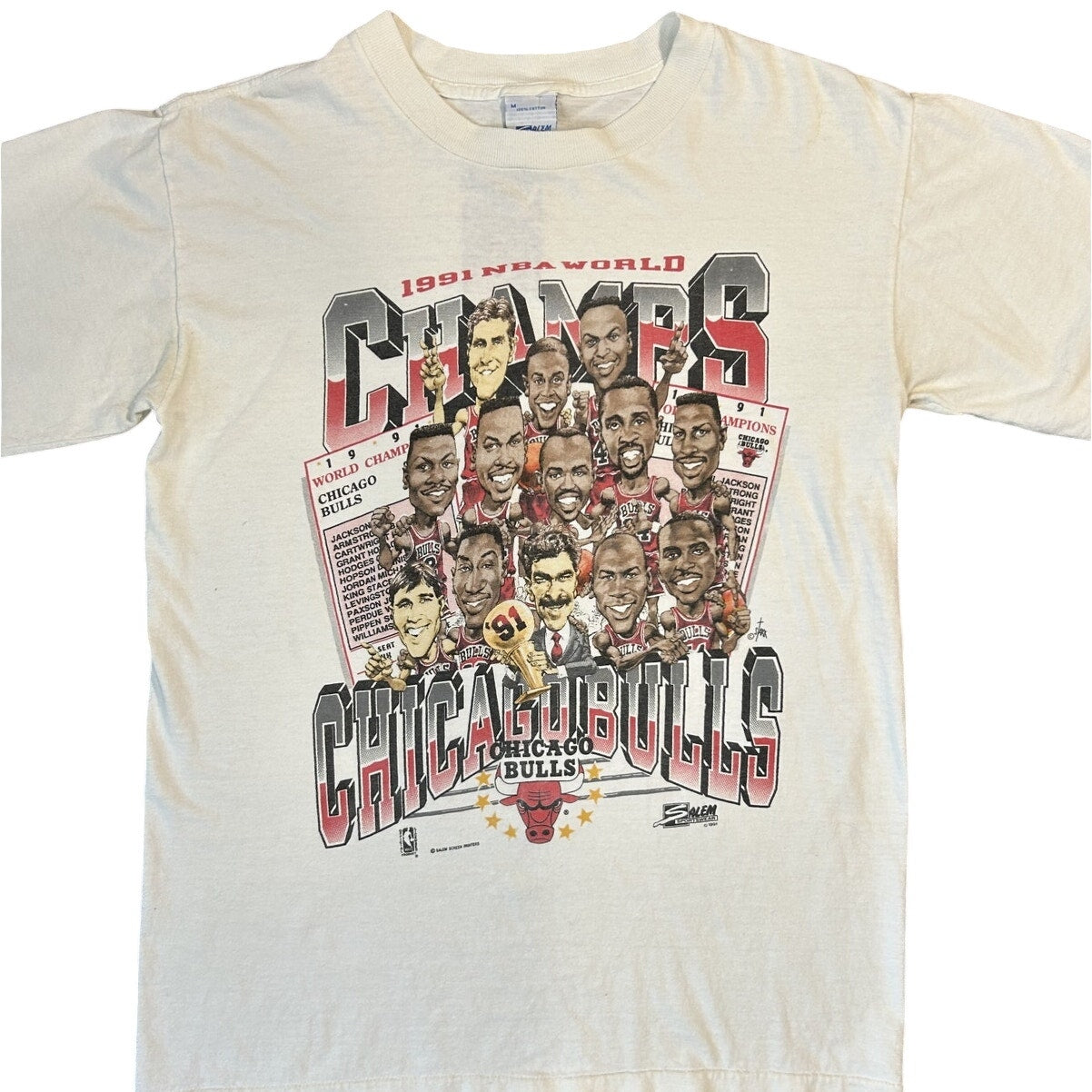 Vintage 1991 Salem Chicago Bulls NBA Champions Tee