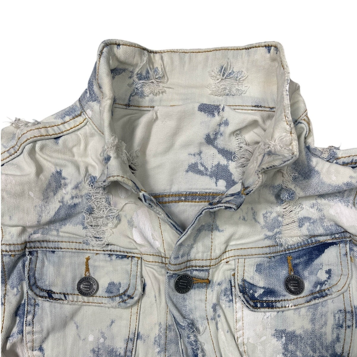 Embellish White and Blue Jean Jacket