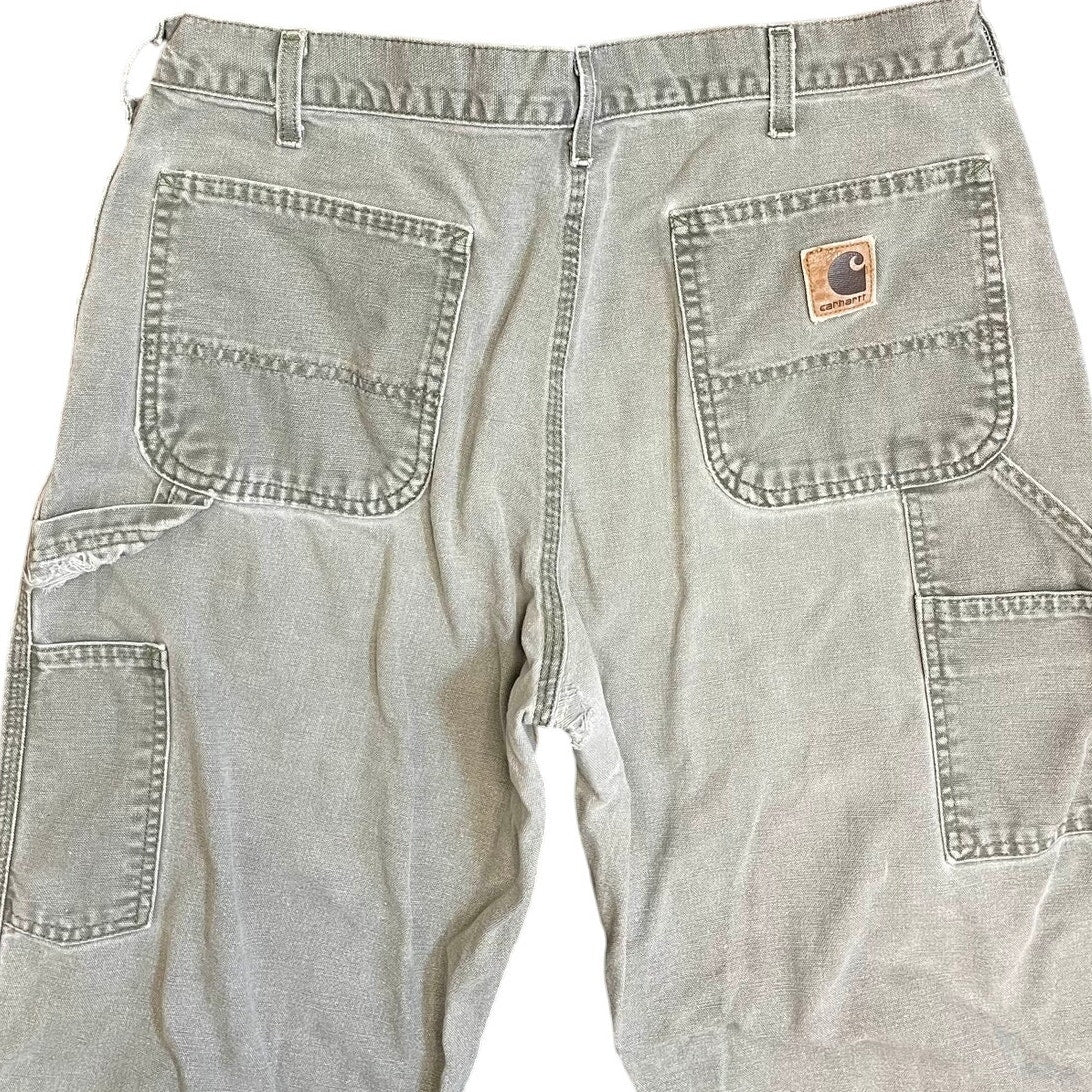 Grey/Green Carhartt Dungaree Fit Wide Leg Carpenter Pants