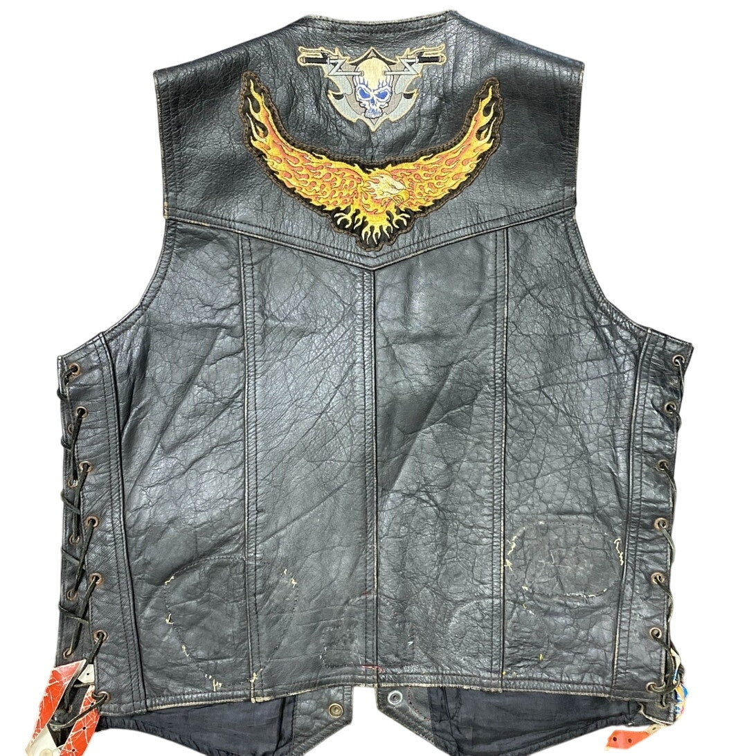 Antelope Creek Leather Black Vest