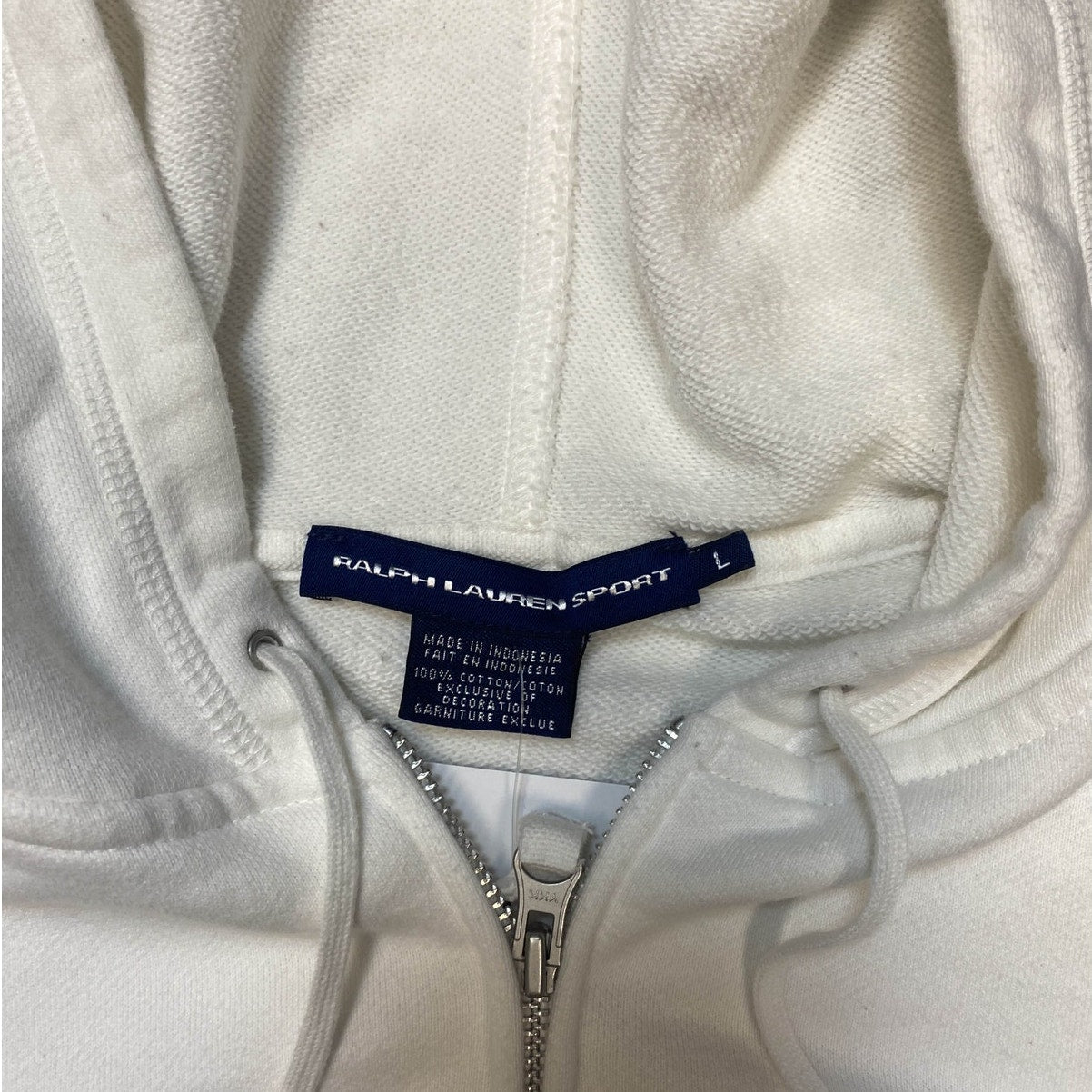 White Ralph Lauren Zip-Up Hoodie