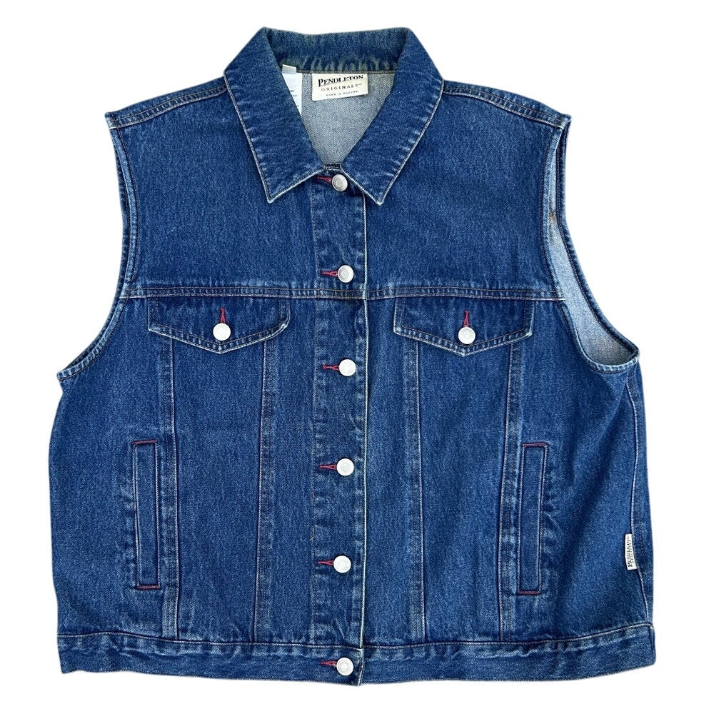 Pendleton Denim Wool Aztec Vest