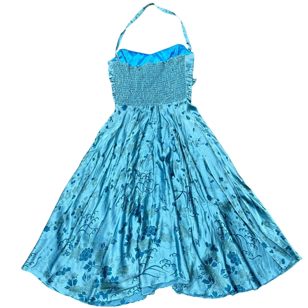 Women’s Betsey Johnson Blue Satin Floral Dress