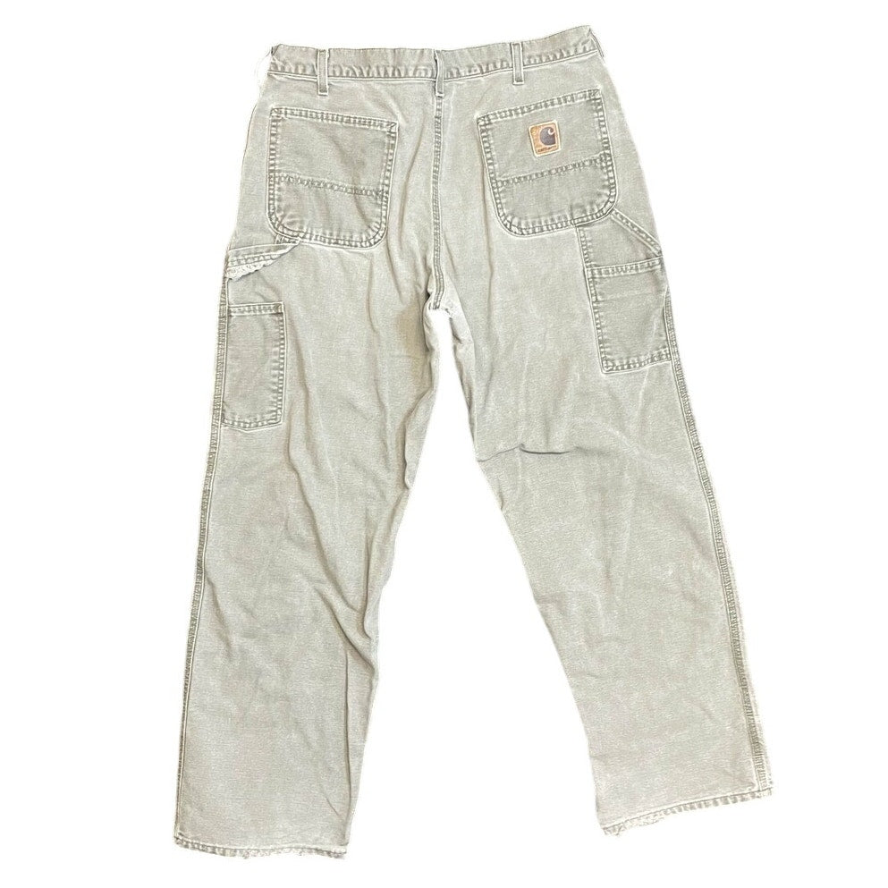 Grey/Green Carhartt Dungaree Fit Wide Leg Carpenter Pants