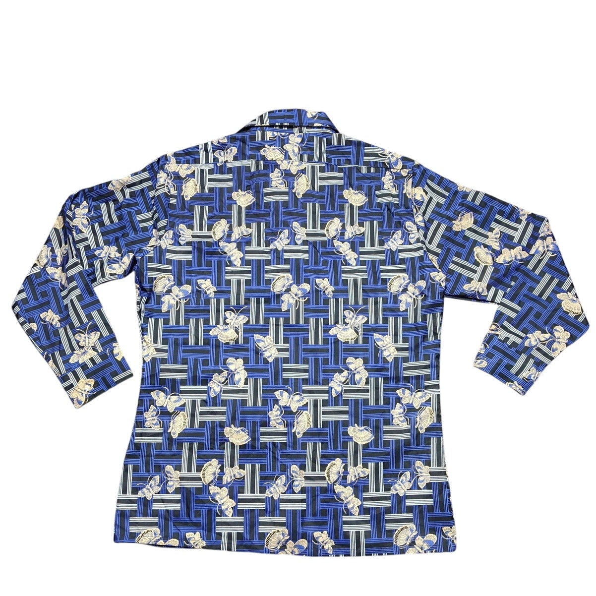 Rhodes Black, Blue, & White Moth/Butterfly Button up