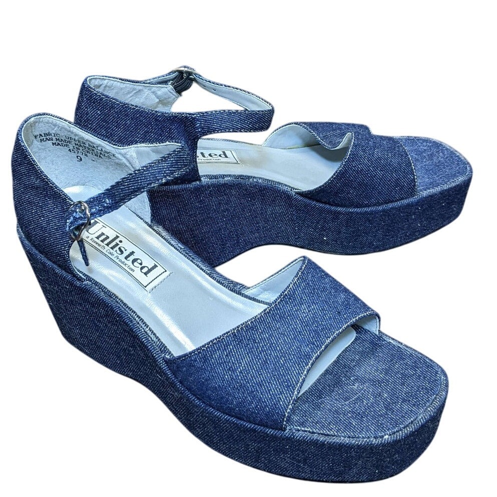 Unlisted Denim Strappy Wedges