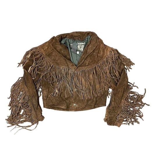 Women’s Fringe Brown Suede Jacket