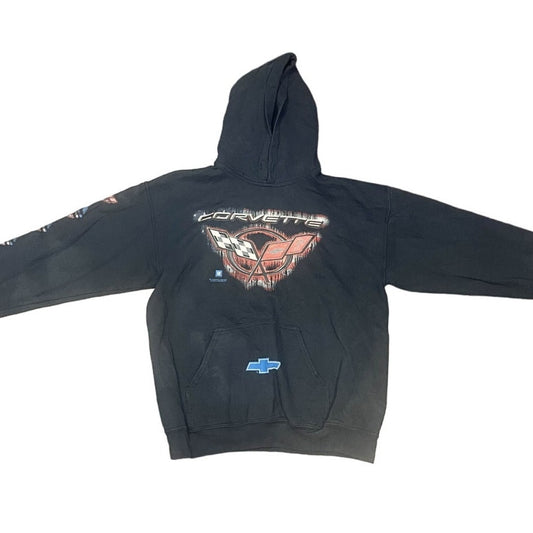 Vintage Faded Black Corvette Hoodie