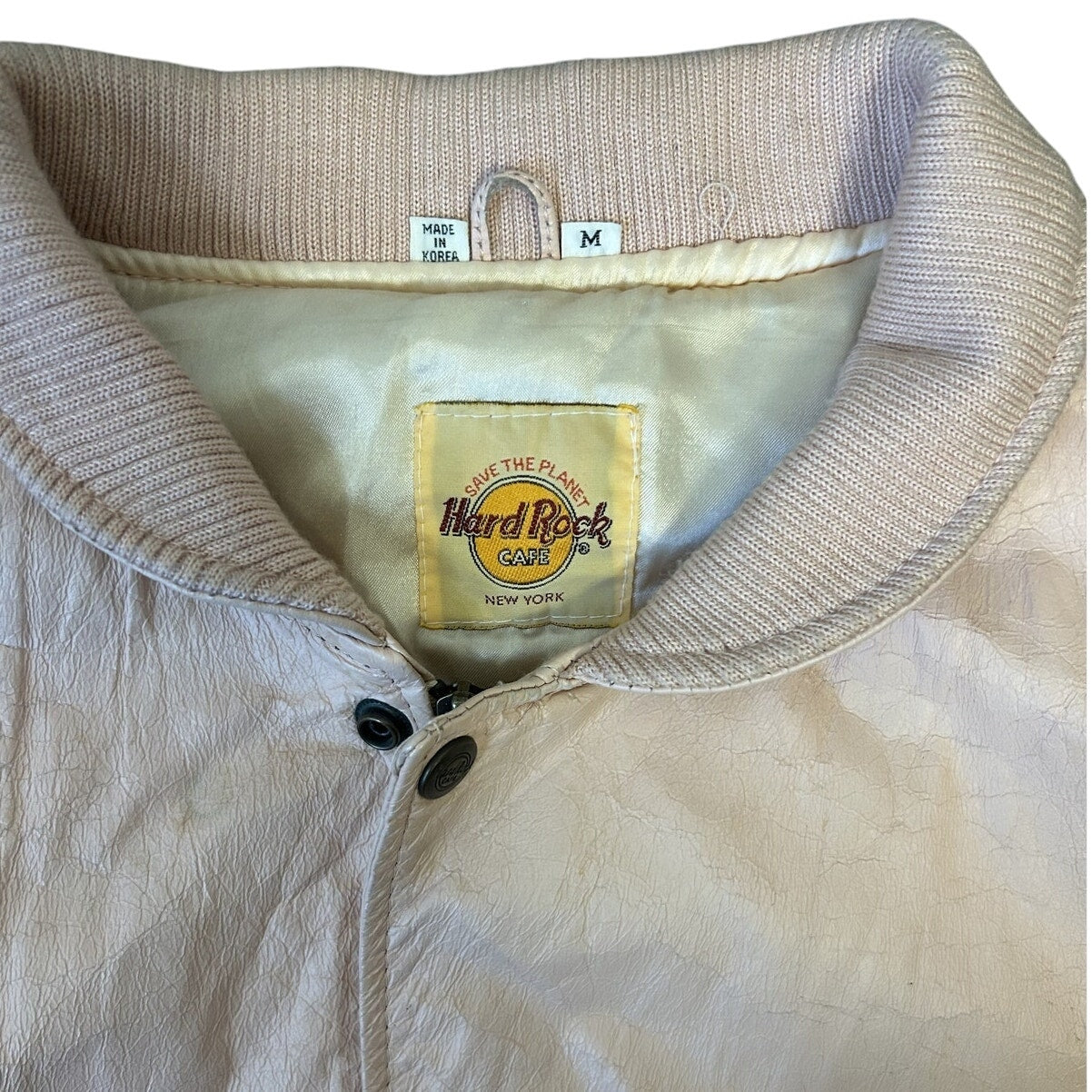 Vintage Hard Rock Cafe x New York Pale Pink Bomber