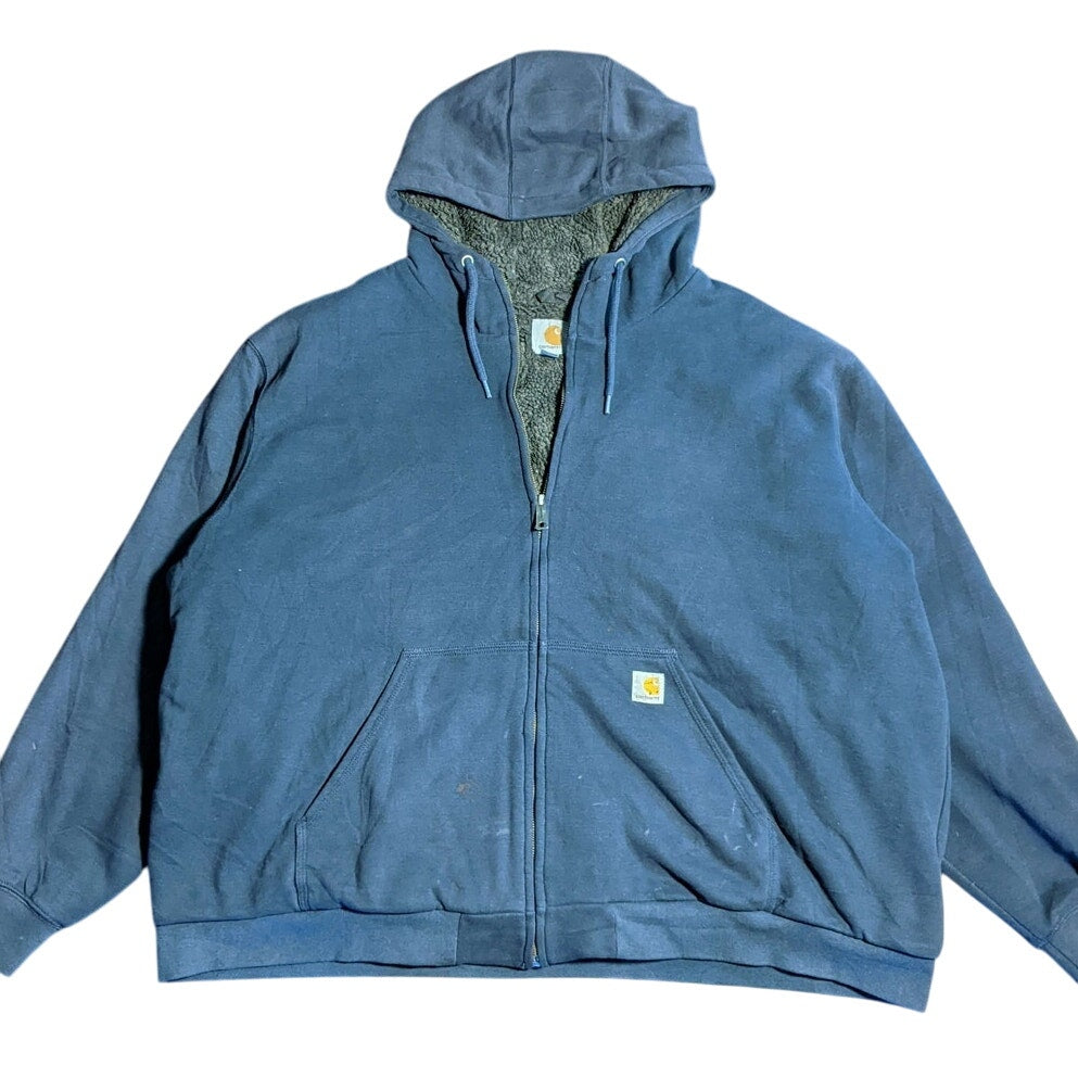 Navy Blue Carhartt Zip-Up Hoodie