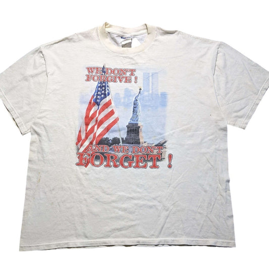 VTG White Jerzees Activewear 911 Rememberance Graphic Tee