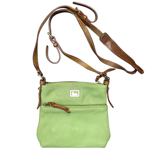 Dooney & Bourke Dillen Letter Carrier Crossbody Bag Leaf Green Pebble Leather