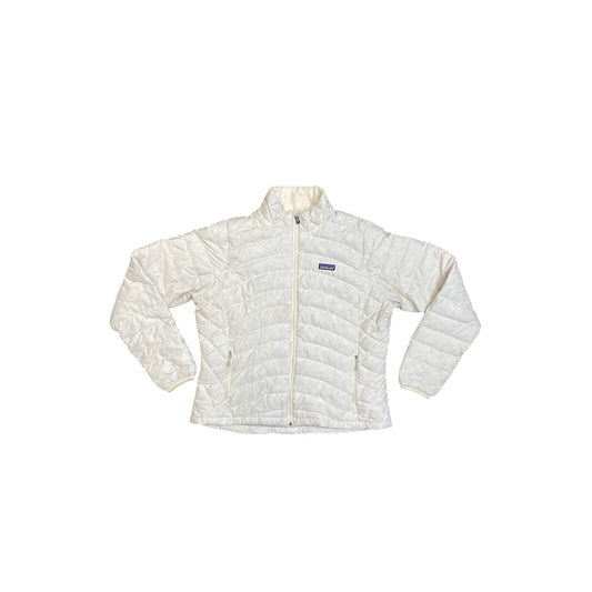 Women’s Patagonia Jacket Pearl White Down Nano Puff Puffer Full Zip