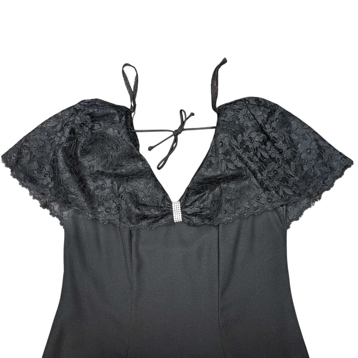 Betsey & Adam Black Lacey Off The Shoulder Dress