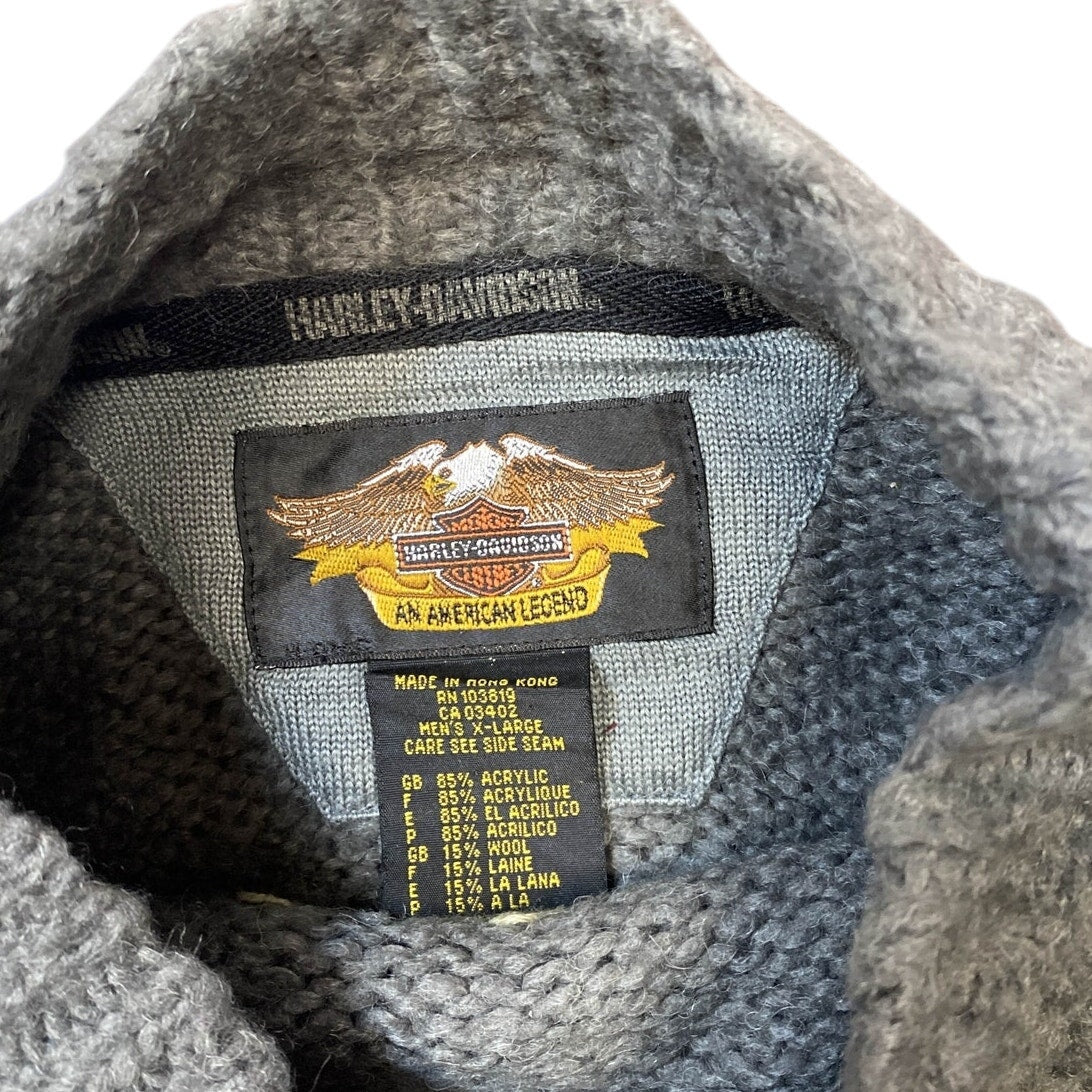 Harley Davidson Grey Collar Sweater