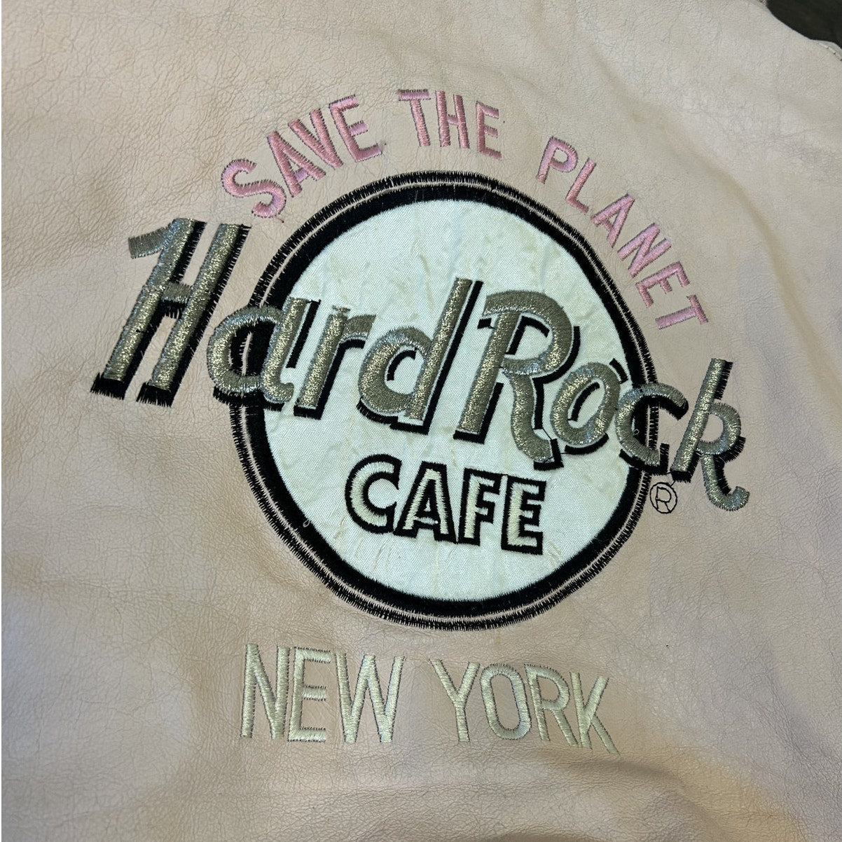 Vintage Hard Rock Cafe x New York Pale Pink Bomber