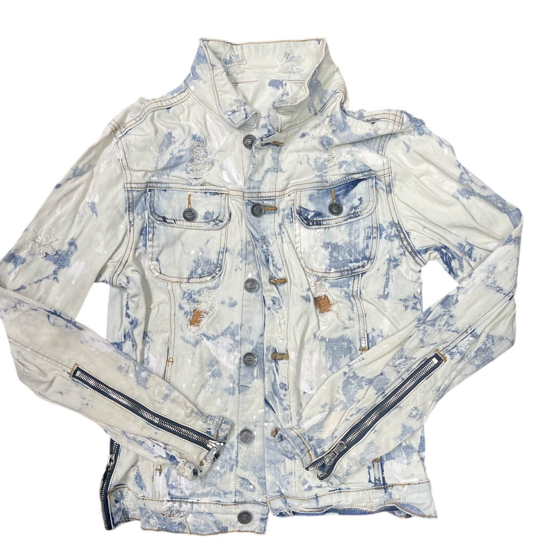 Embellish White and Blue Jean Jacket