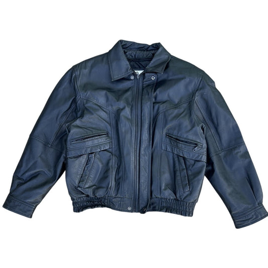 Men’s Charles Klein Bomber Leather Jacket