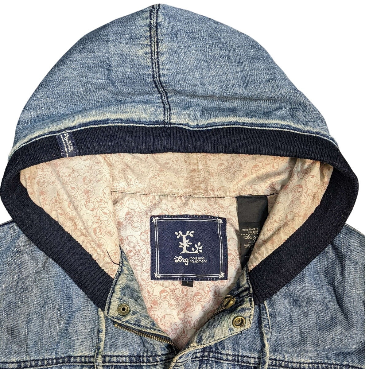 Lng Roots & Equipment Wild Life Embroidery Hooded Denim Jacket