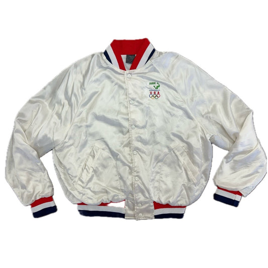 Vintage 80s Olympic Team Texaco Aristo Jac Satin Bomber Jacket