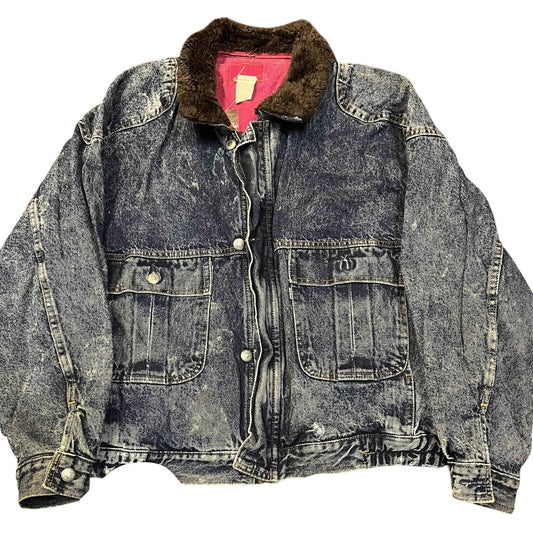 Vintage Thrashed Levi’s Acid Wash Sherpa Jacket