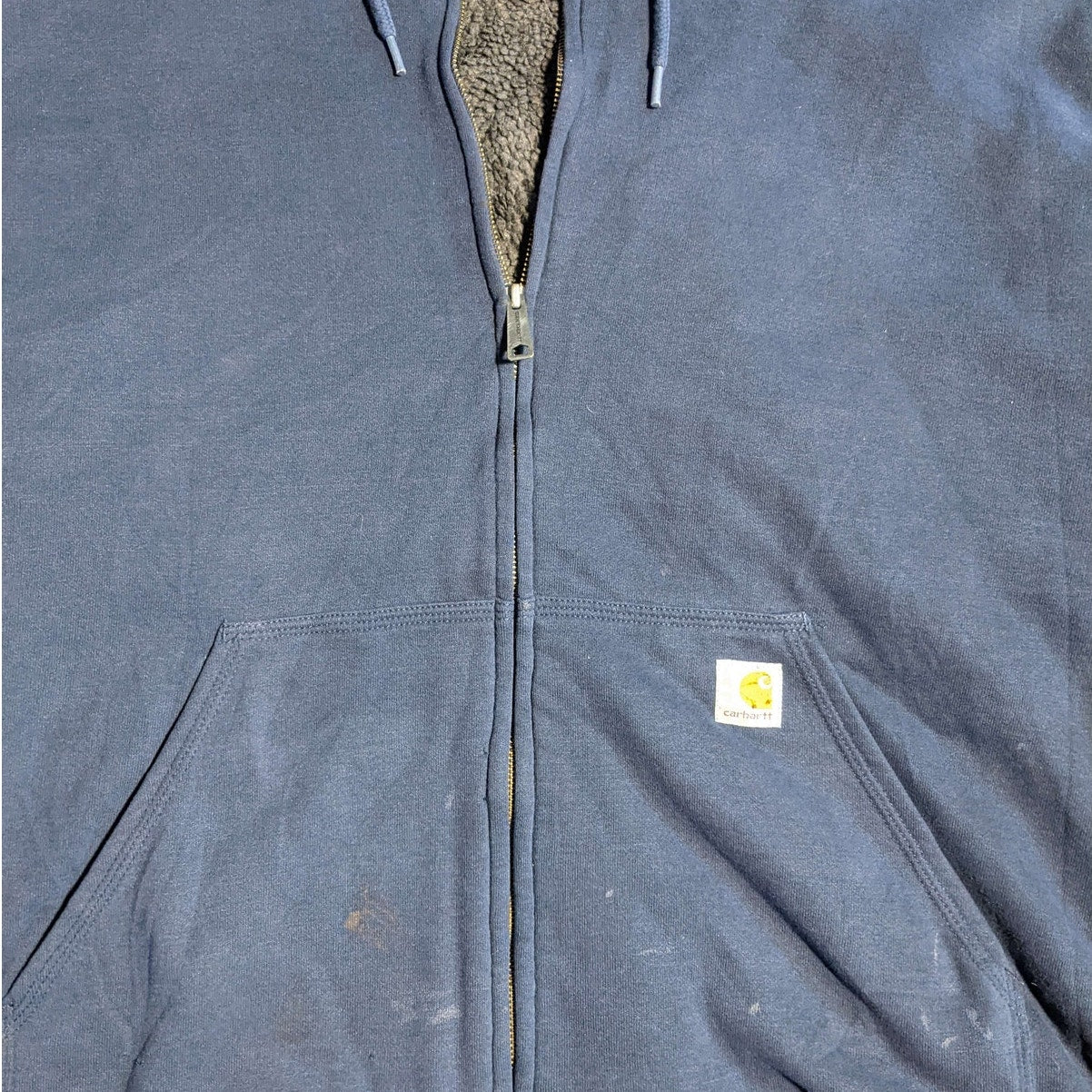 Navy Blue Carhartt Zip-Up Hoodie