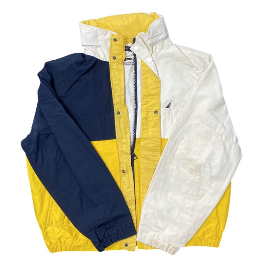 Nautica J-Class Black, Yellow, and White Windbreaker Jacket